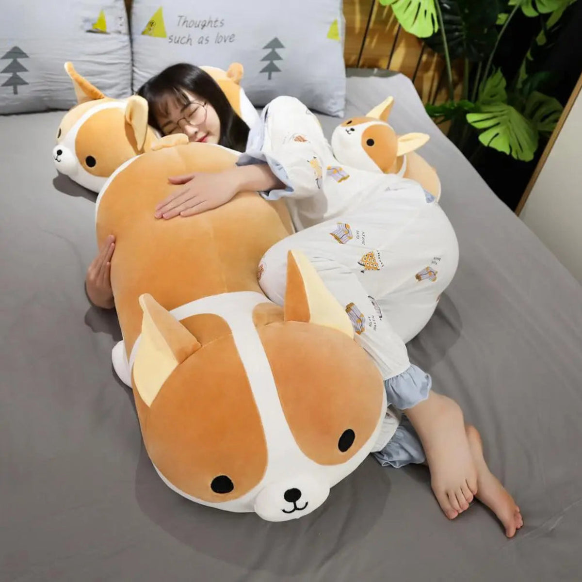 Oversized Cuddly Corgi Plush